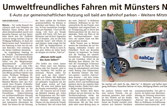 nahCar-Artikel im Höchster Kreisblatt vom 07.04.2022