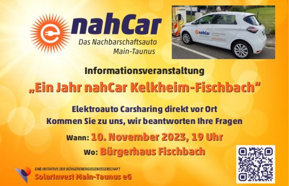 10. Nov. 2023: Veranstaltung: Ein Jahr nahCar Kelkheim-Fischbach